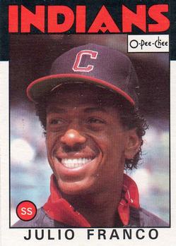 1986 O-Pee-Chee Baseball Cards 391     Julio Franco